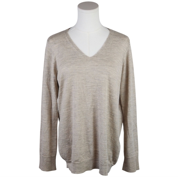 Eileen Fisher Project Royal Alpaca Open Back Sweater M Beige Minimalist Luxury - Picture 2 of 8